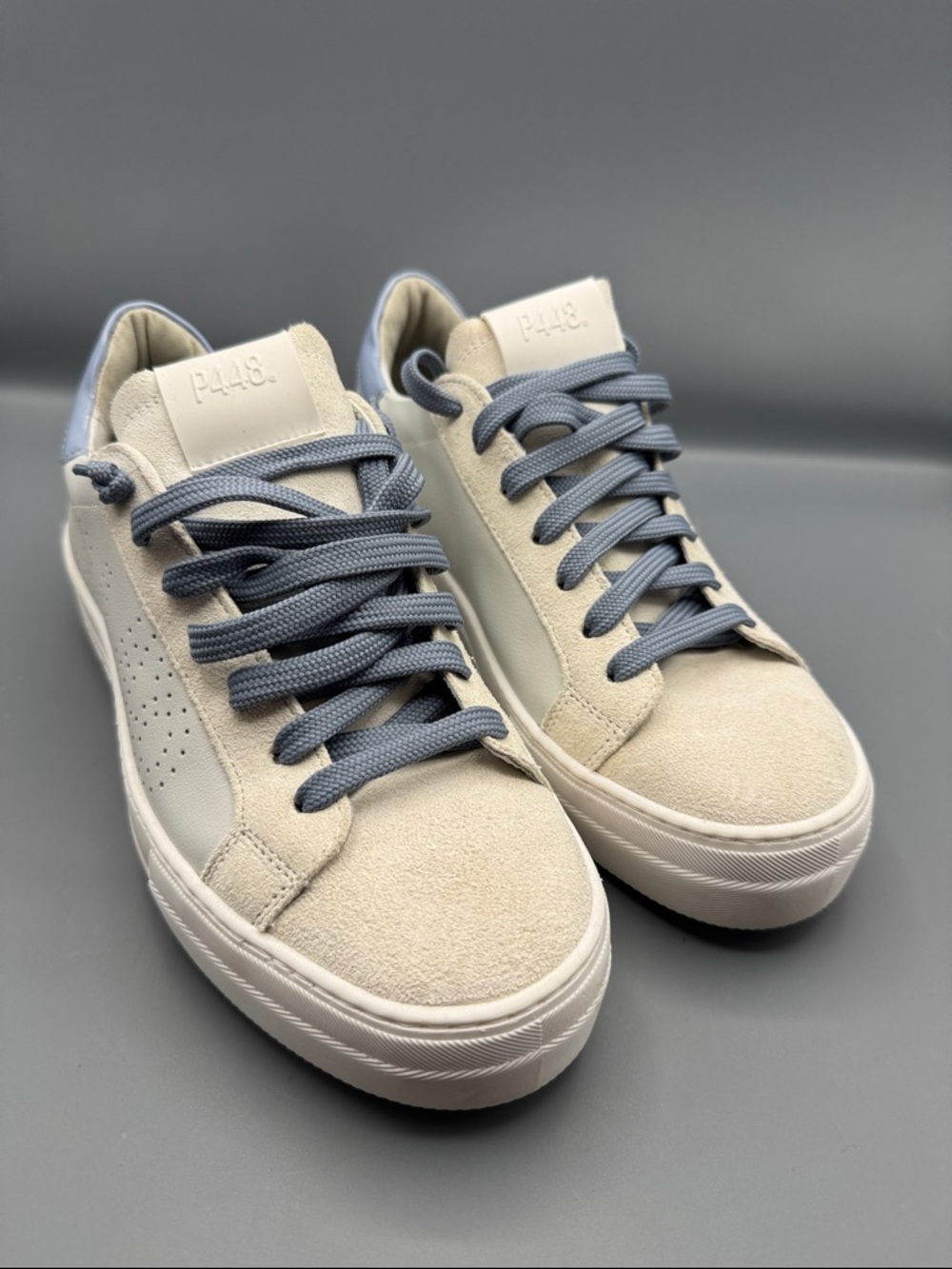 P448 Thea Sky Leather Sneakers